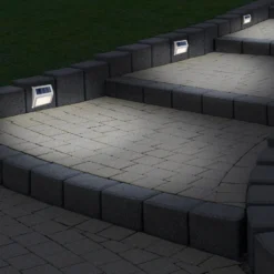 Aplique LED solar para exterior 5282104, acero inoxidable, juego de 4, IP44