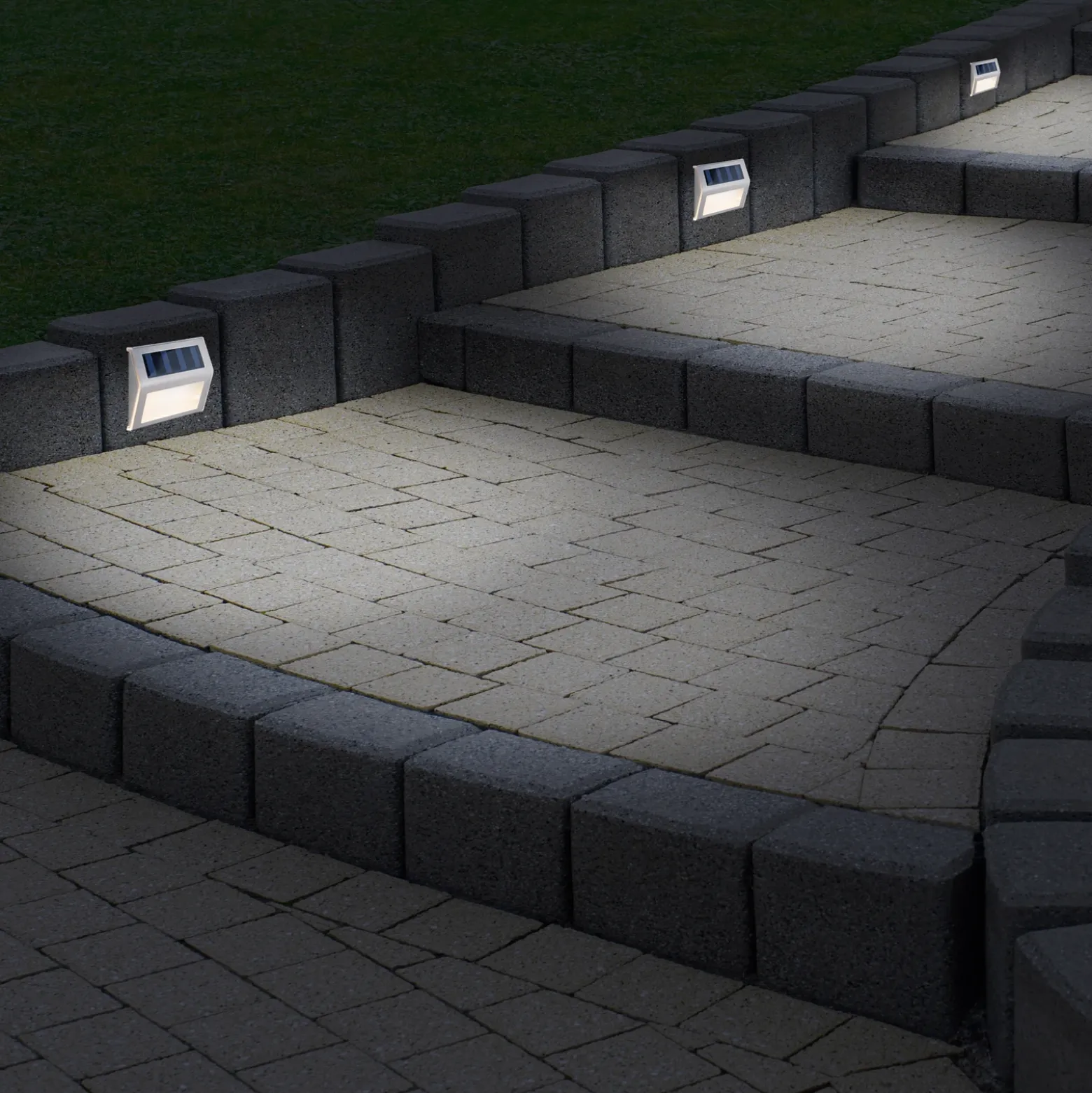 Aplique LED solar para exterior 5282104, acero inoxidable, juego de 4, IP44