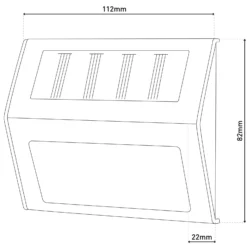 Aplique LED solar para exterior 5282104, acero inoxidable, juego de 4, IP44