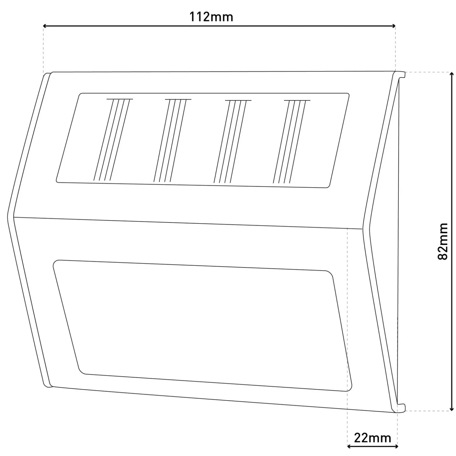 Aplique LED solar para exterior 5282104, acero inoxidable, juego de 4, IP44