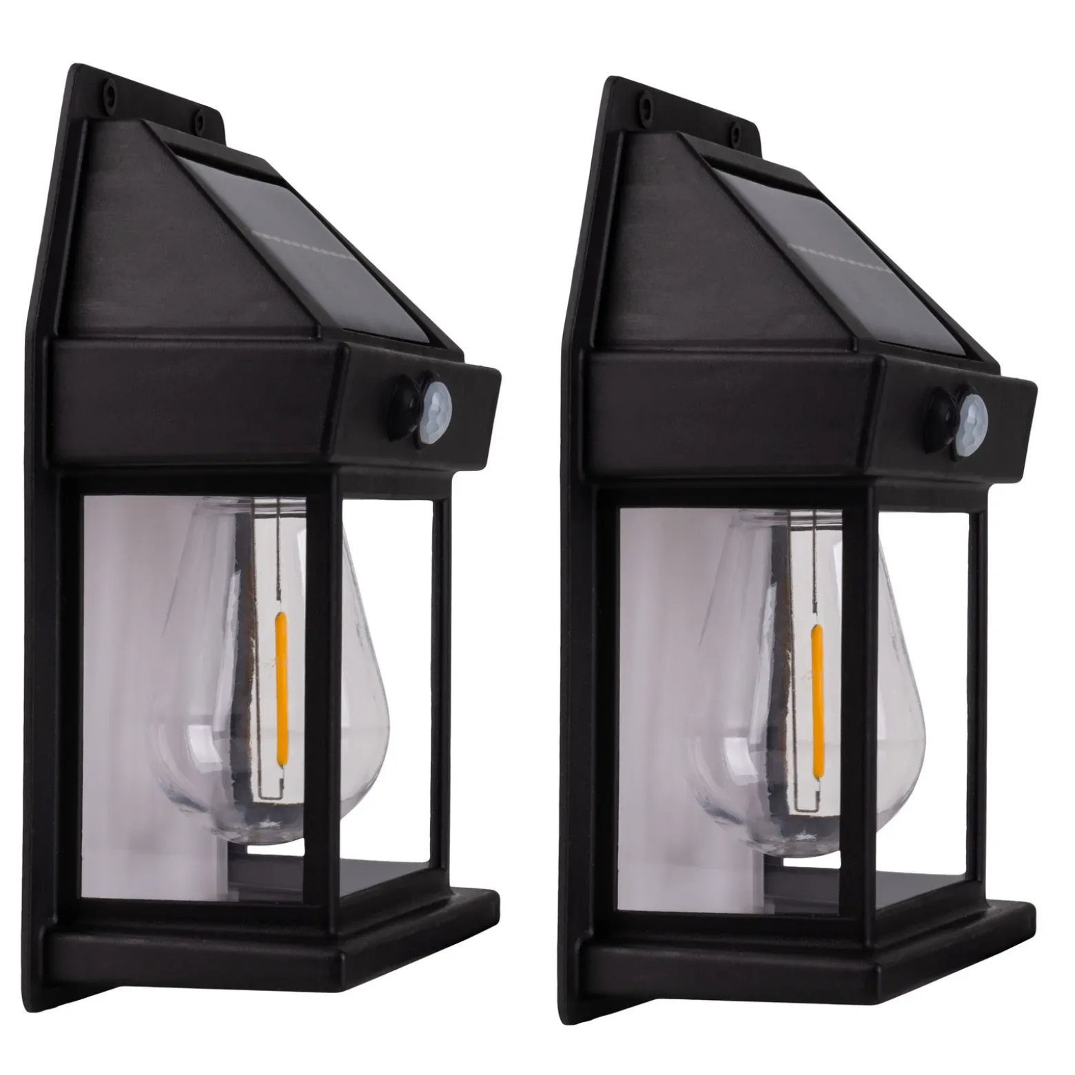 Aplique LED solar para exterior Mira, sensor, negro, juego de 2 IP44