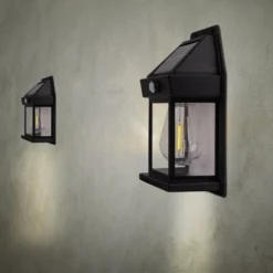 Aplique LED solar para exterior Mira, sensor, negro, juego de 2 IP44