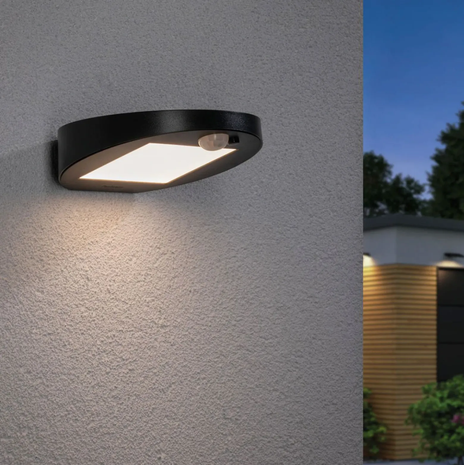 Aplique LED solar para exterior Paulmann Ryse, antracita