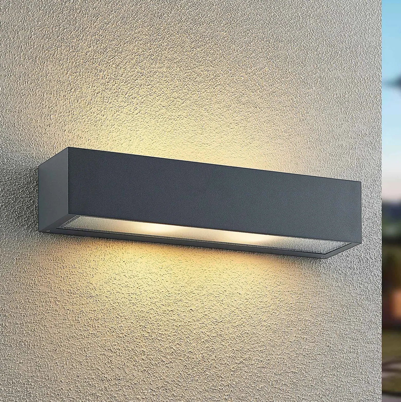 Aplique para exterior Arcchio LengoE27, 38 cm, antracita, E27, IP54