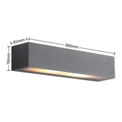 Aplique para exterior Arcchio LengoE27, 38 cm, antracita, E27, IP54