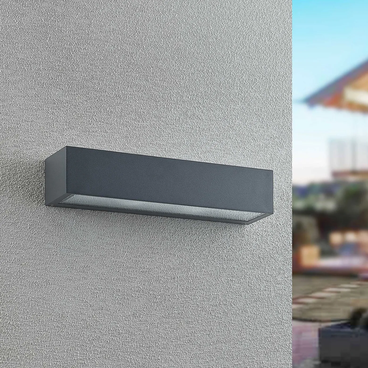 Aplique para exterior Arcchio LengoE27, 38 cm, antracita, E27, IP54