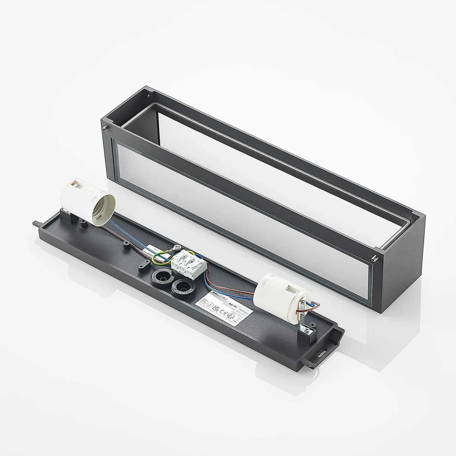 Aplique para exterior Arcchio LengoE27, 38 cm, antracita, E27, IP54