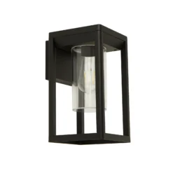 Aplique para exterior Atlanta, negro, 16 cm de ancho, metal