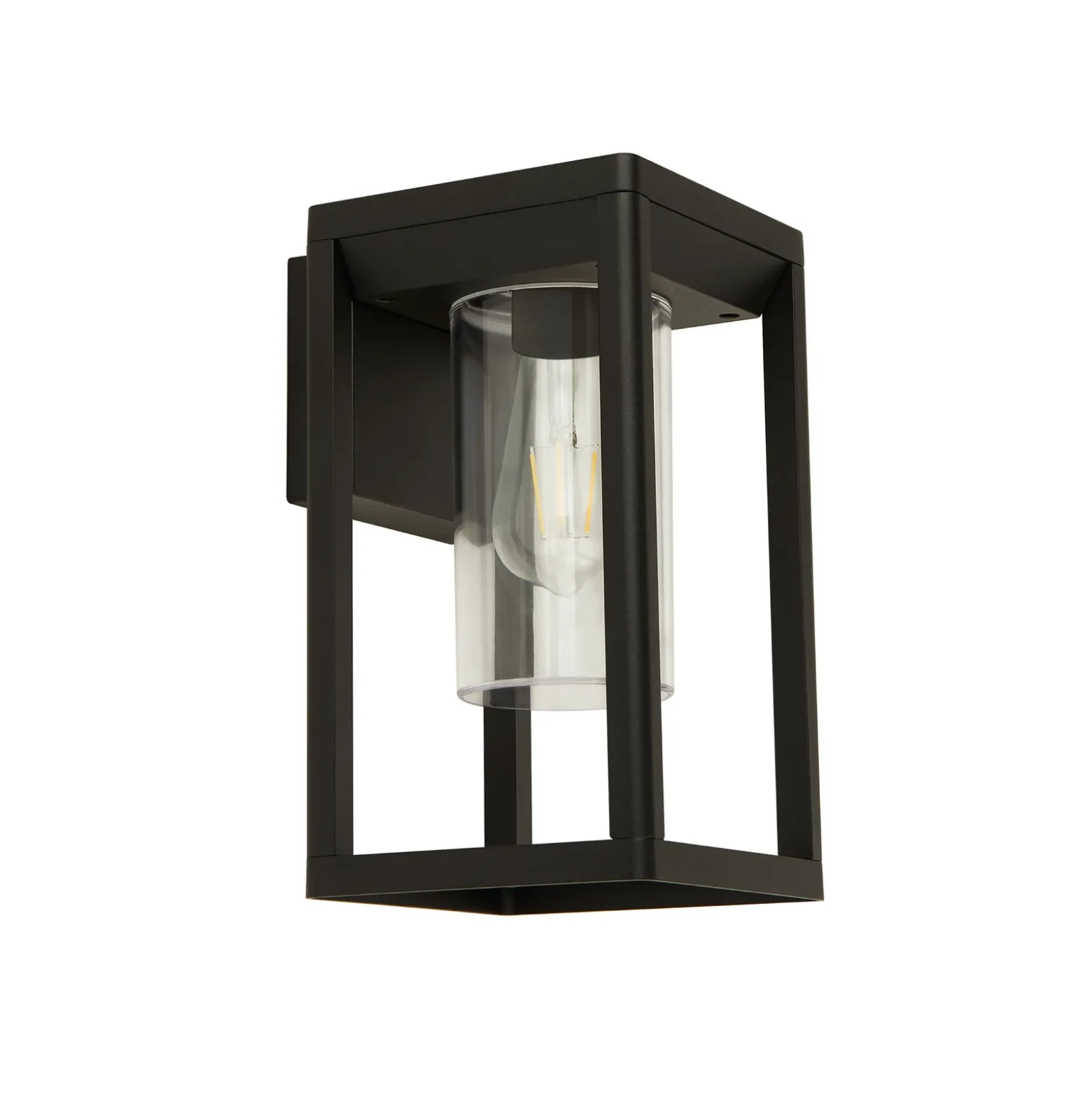 Aplique para exterior Atlanta, negro, 16 cm de ancho, metal