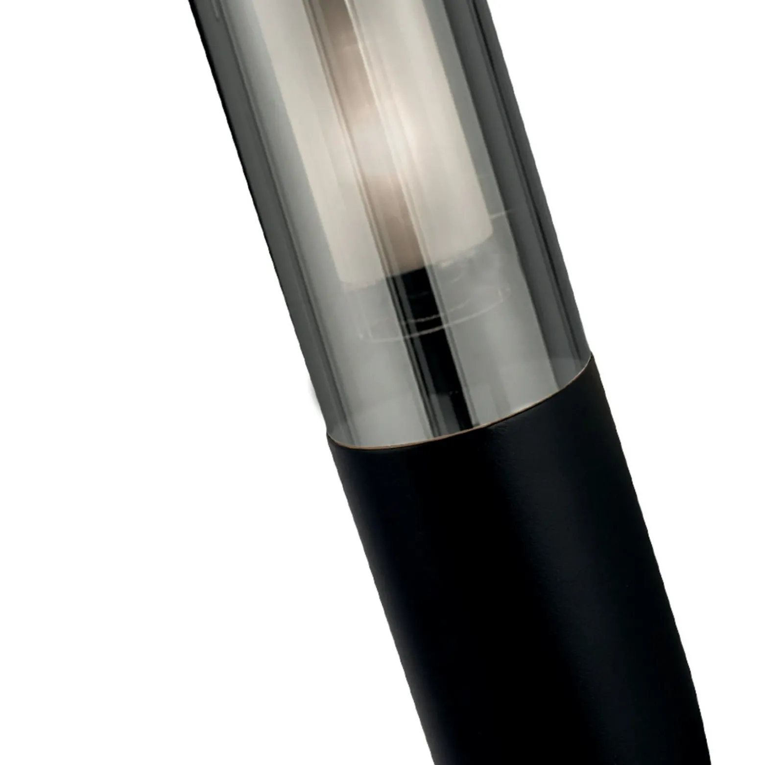 Aplique para exterior Batton, altura 40 cm, negro/gris ahumado, con sensor