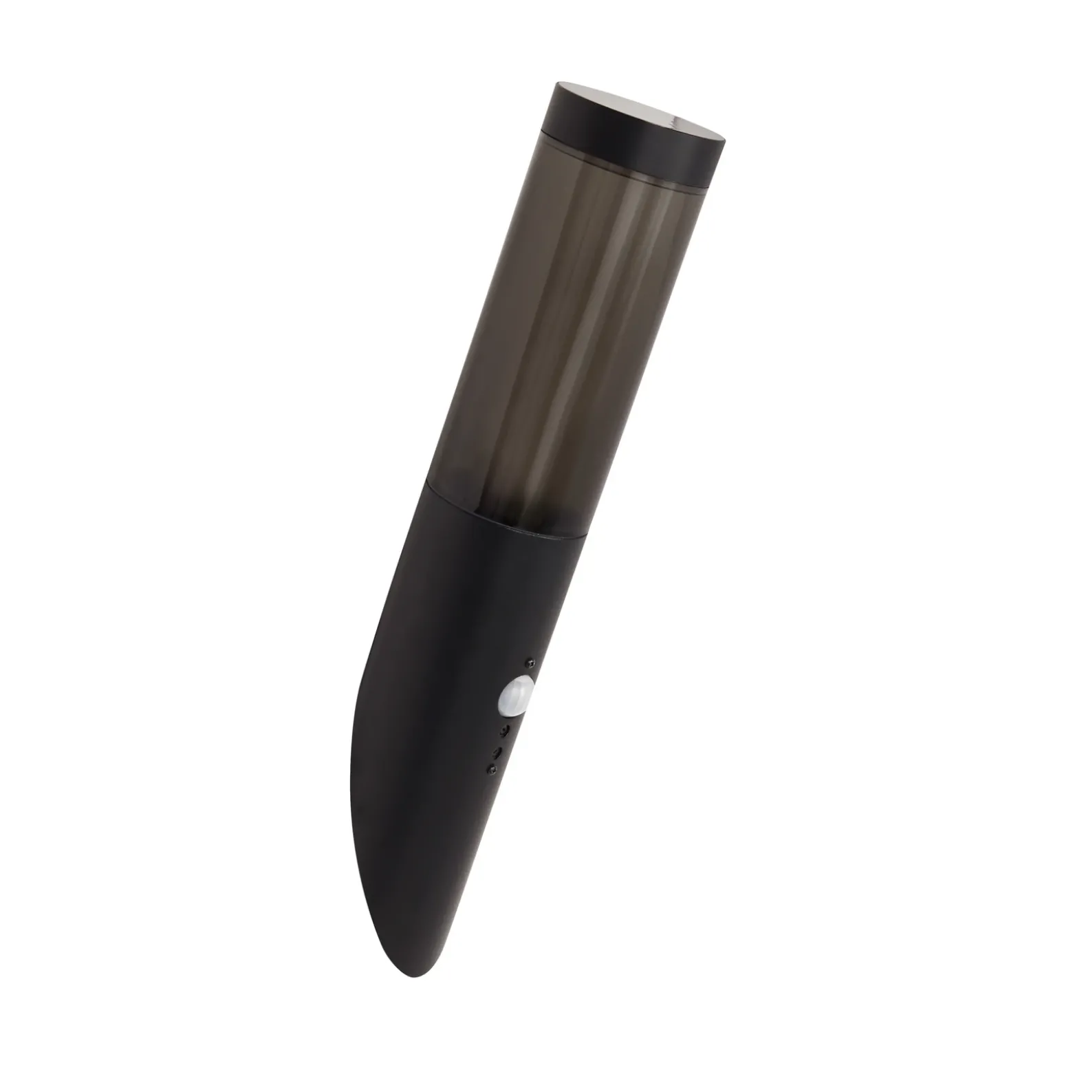 Aplique para exterior Batton, altura 40 cm, negro/gris ahumado, con sensor