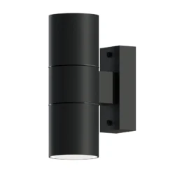 Aplique para exterior Calex GU10 acero inoxidable, arriba/abajo, 17 cm, negro