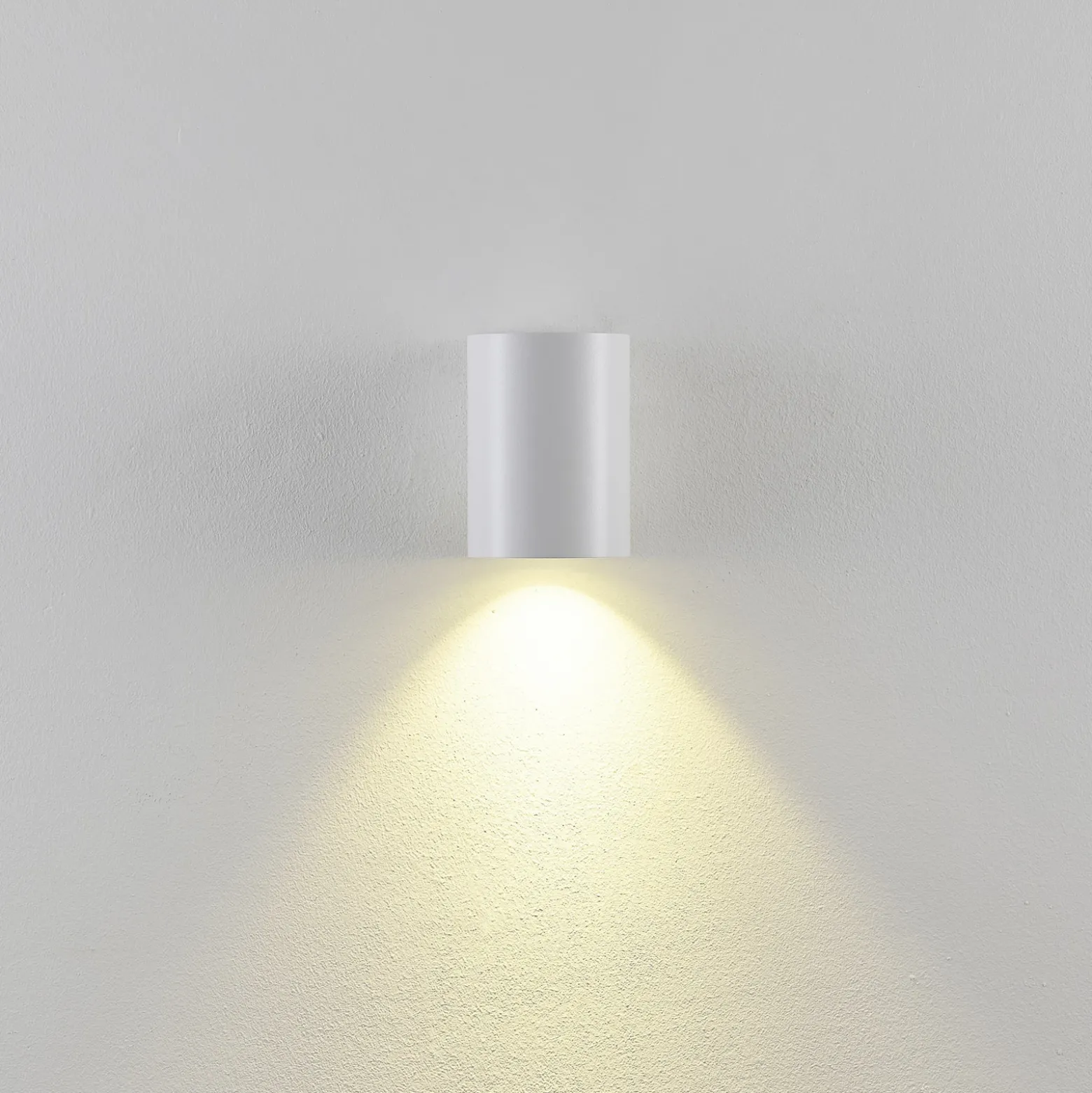 Aplique para exterior CAN, blanco, 1 luz, Ø 8 cm, IP65, metal, GU10