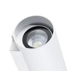 Aplique para exterior CAN, blanco, 2 luces, Ø 8 cm, IP65, metal, GU10