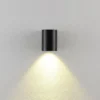 Aplique para exterior CAN, negro, 1 luz, Ø 8 cm IP65 metal GU10