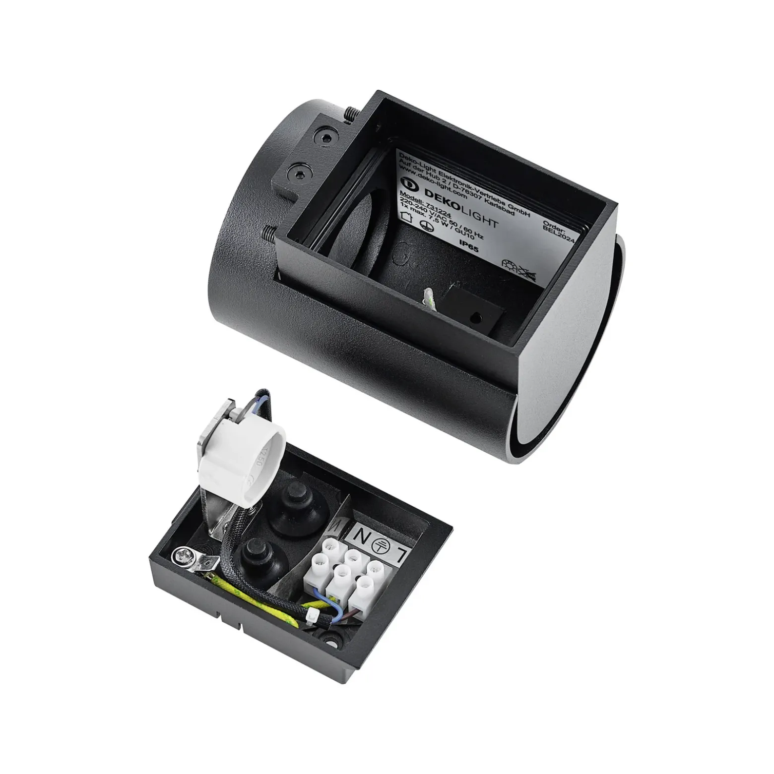 Aplique para exterior CAN, negro, 1 luz, Ø 8 cm IP65 metal GU10