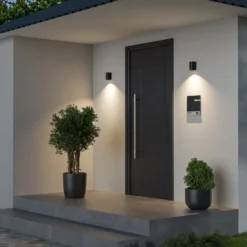 Aplique para exterior CAN, negro, 1 luz, Ø 8 cm IP65 metal GU10