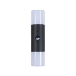 Aplique para exterior Cannes, altura 30 cm, blanco y negro, 2 luces, con sensor