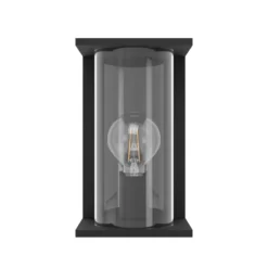 Aplique para exterior Cascinetta, 17 cm de ancho, negra, de metal