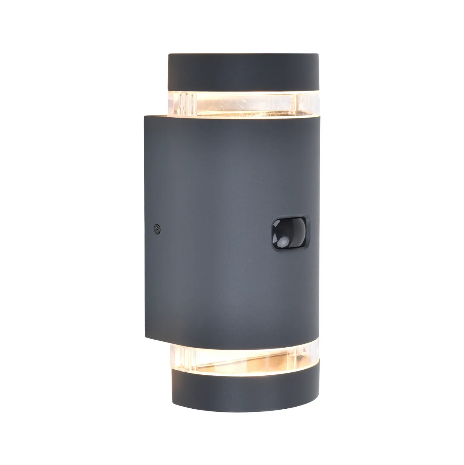 Aplique para exterior con sensor FOCUS ROUND, gris oscuro, 2 x GU10, IP44