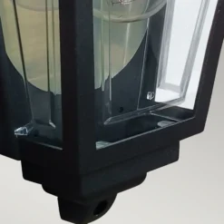 Aplique para exterior Deco Lane, negro, farol, aluminio, IP44