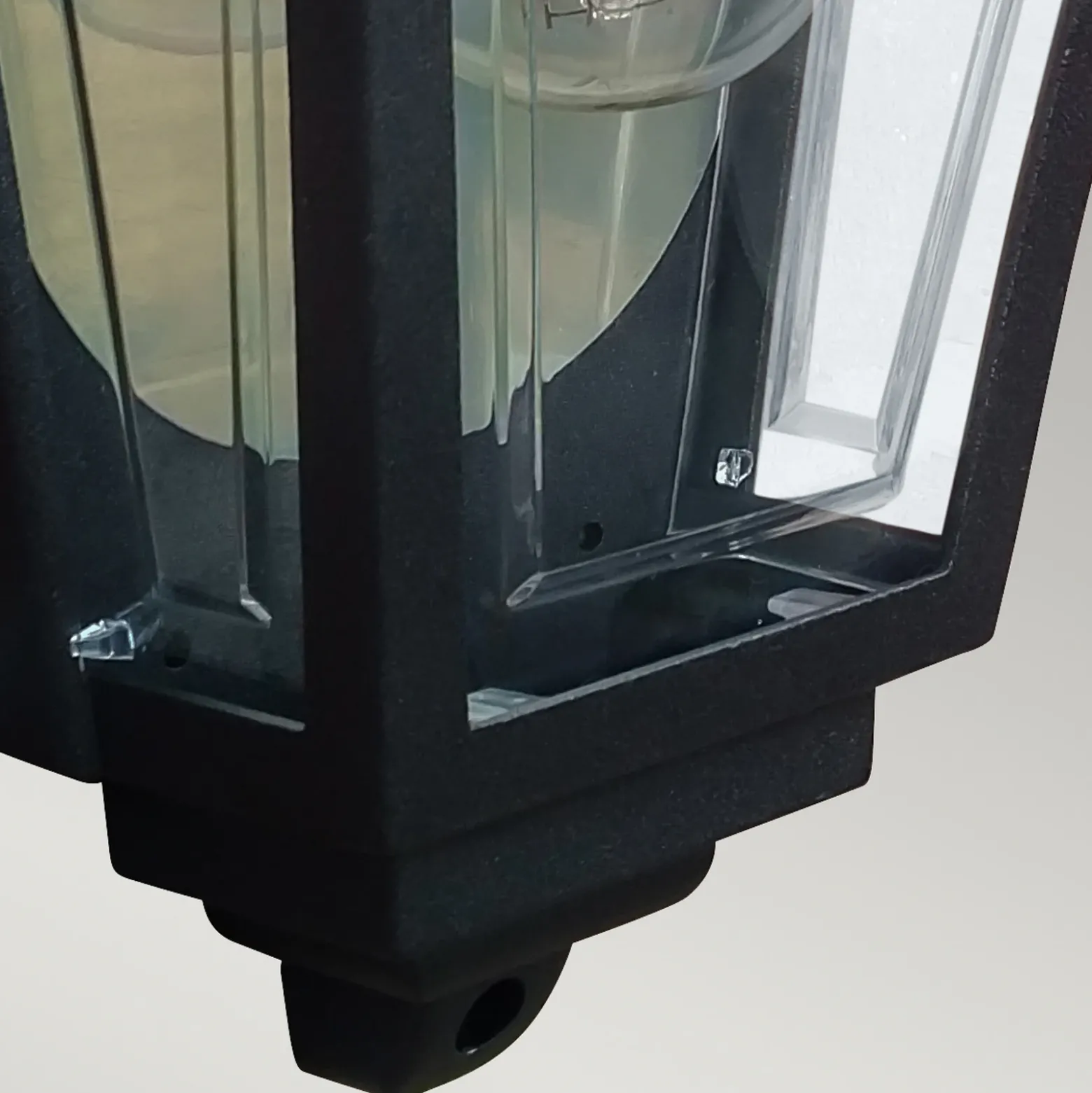 Aplique para exterior Deco Lane, negro, farol, aluminio, IP44