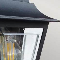 Aplique para exterior Deco Lane, negro, farol, aluminio, IP44