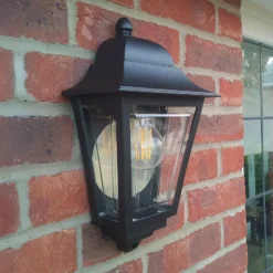 Aplique para exterior Deco Lane, negro, farol, aluminio, IP44