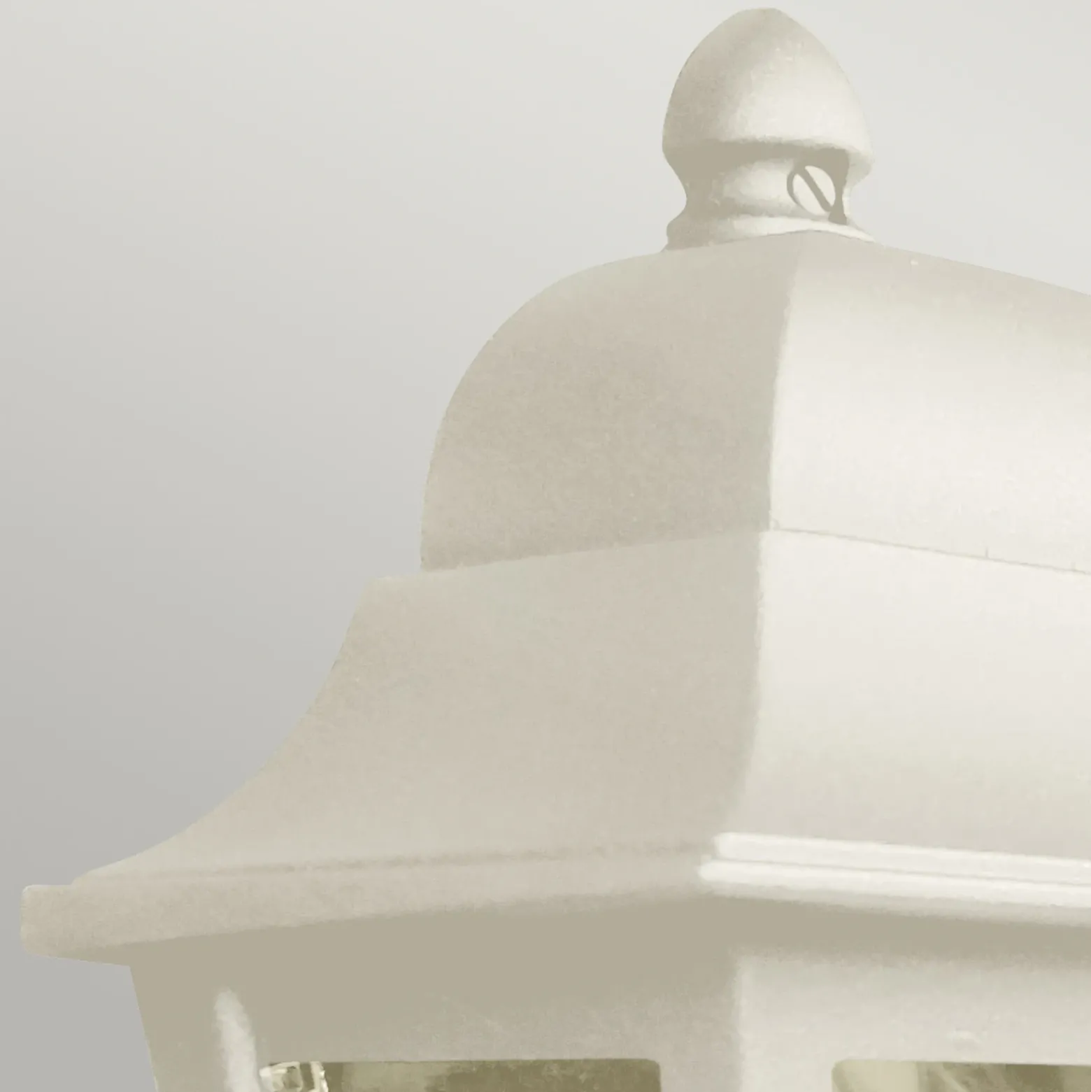 Aplique para exterior Deco Lane, color crema, farol, aluminio, IP44