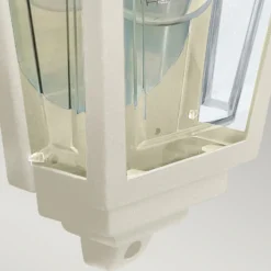 Aplique para exterior Deco Lane, color crema, farol, aluminio, IP44