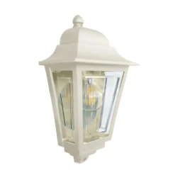 Aplique para exterior Deco Lane, color crema, farol, aluminio, IP44