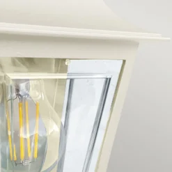 Aplique para exterior Deco Lane, color crema, farol, aluminio, IP44
