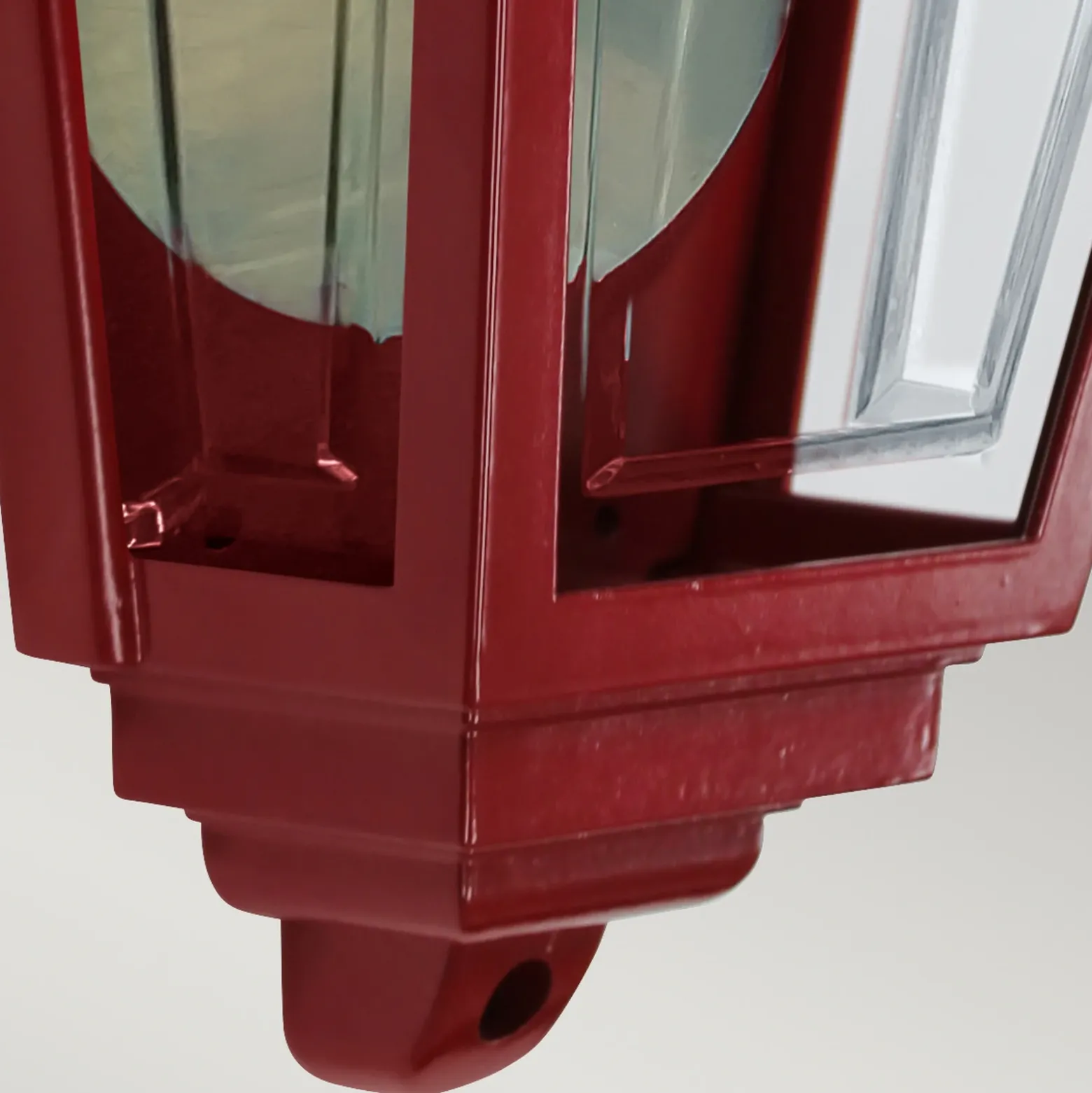 Aplique para exterior Deco Lane, rojo, farol, aluminio, IP44