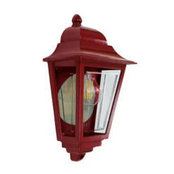Aplique para exterior Deco Lane, rojo, farol, aluminio, IP44