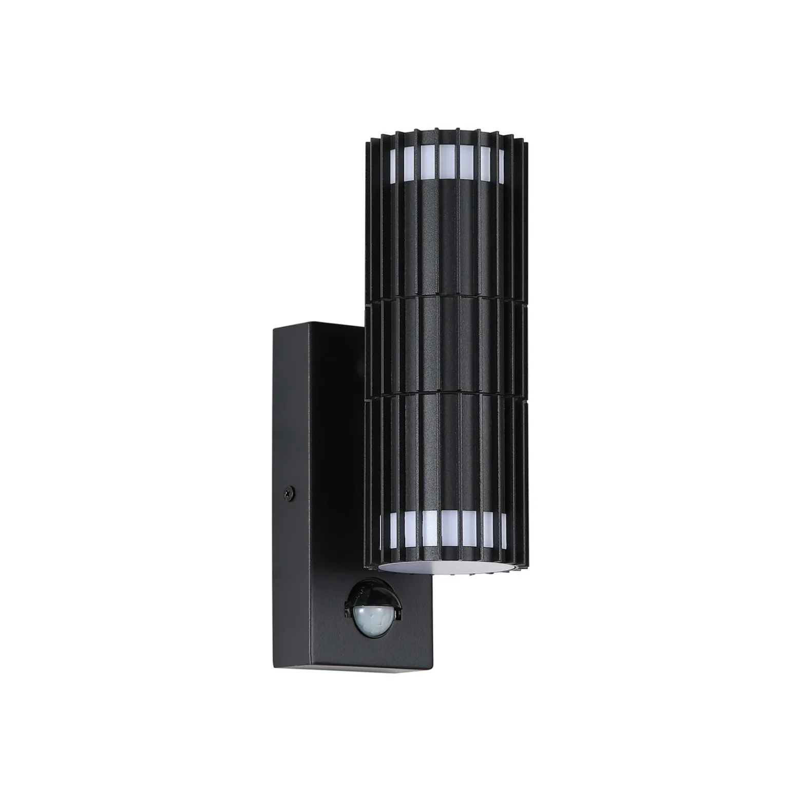 Aplique para exterior Detroit, negro, altura 22 cm, con sensor, de 2 luces.