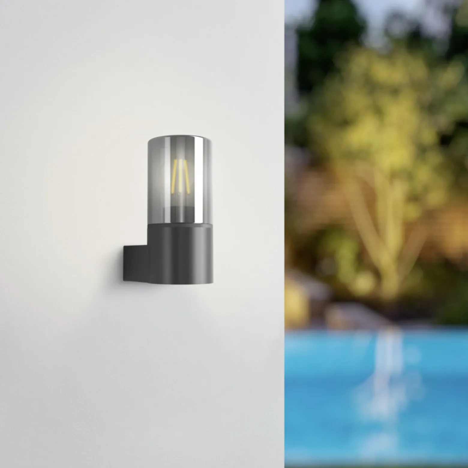 Aplique para exterior EGLO CROPANI, negro/gris, 20 cm, 1 x E27, IP54