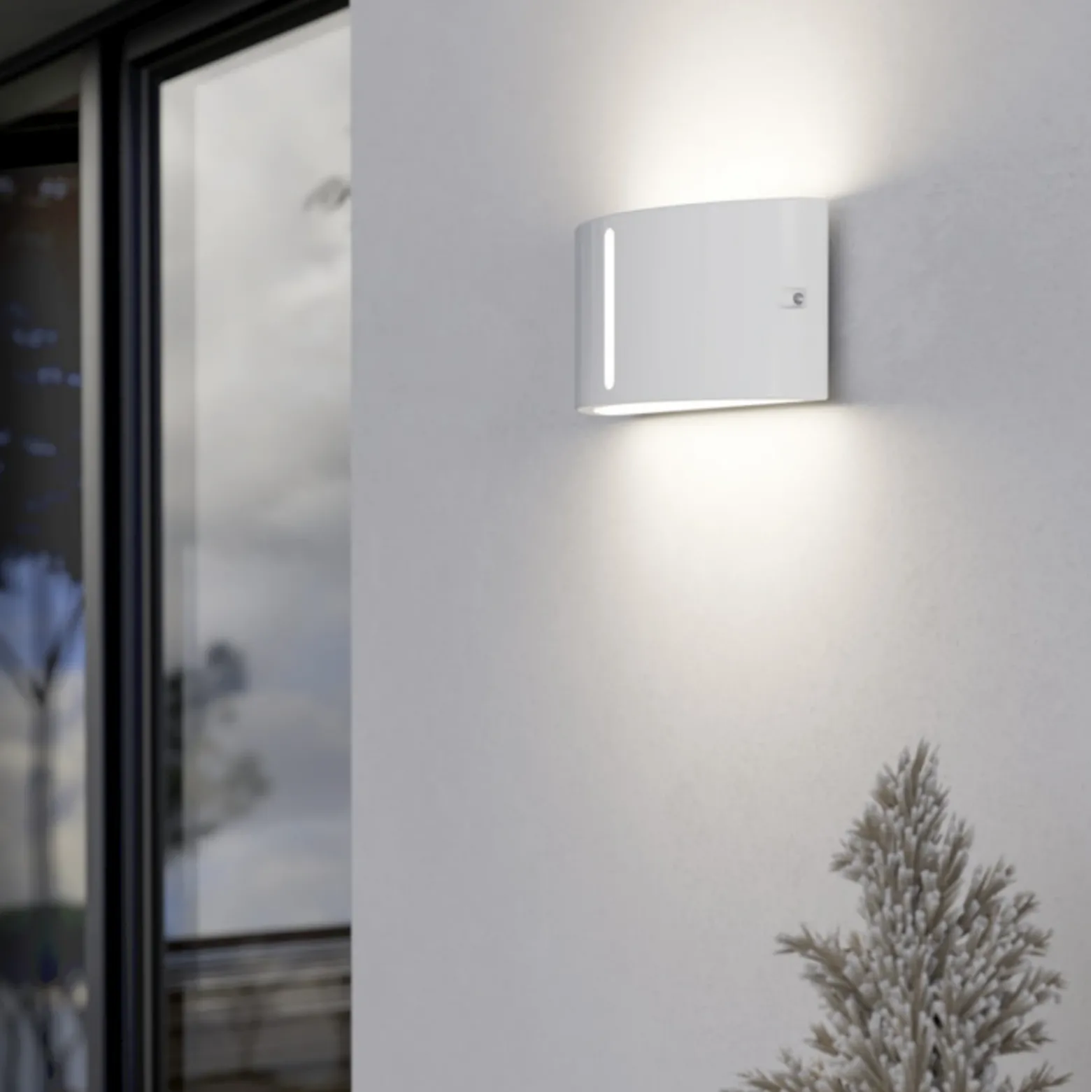 Aplique para exterior EGLO POGGIARELLO, blanco, con ranura, 22 cm, IP54