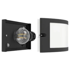Aplique para exterior EGLO POGGIARELLO, negro, de 22 cm de diámetro, IP54