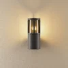 Aplique para exterior Facado II, gris/gris humo Ø 11 cm IP65 metal