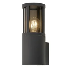 Aplique para exterior Facado II, gris/gris humo Ø 11 cm IP65 metal