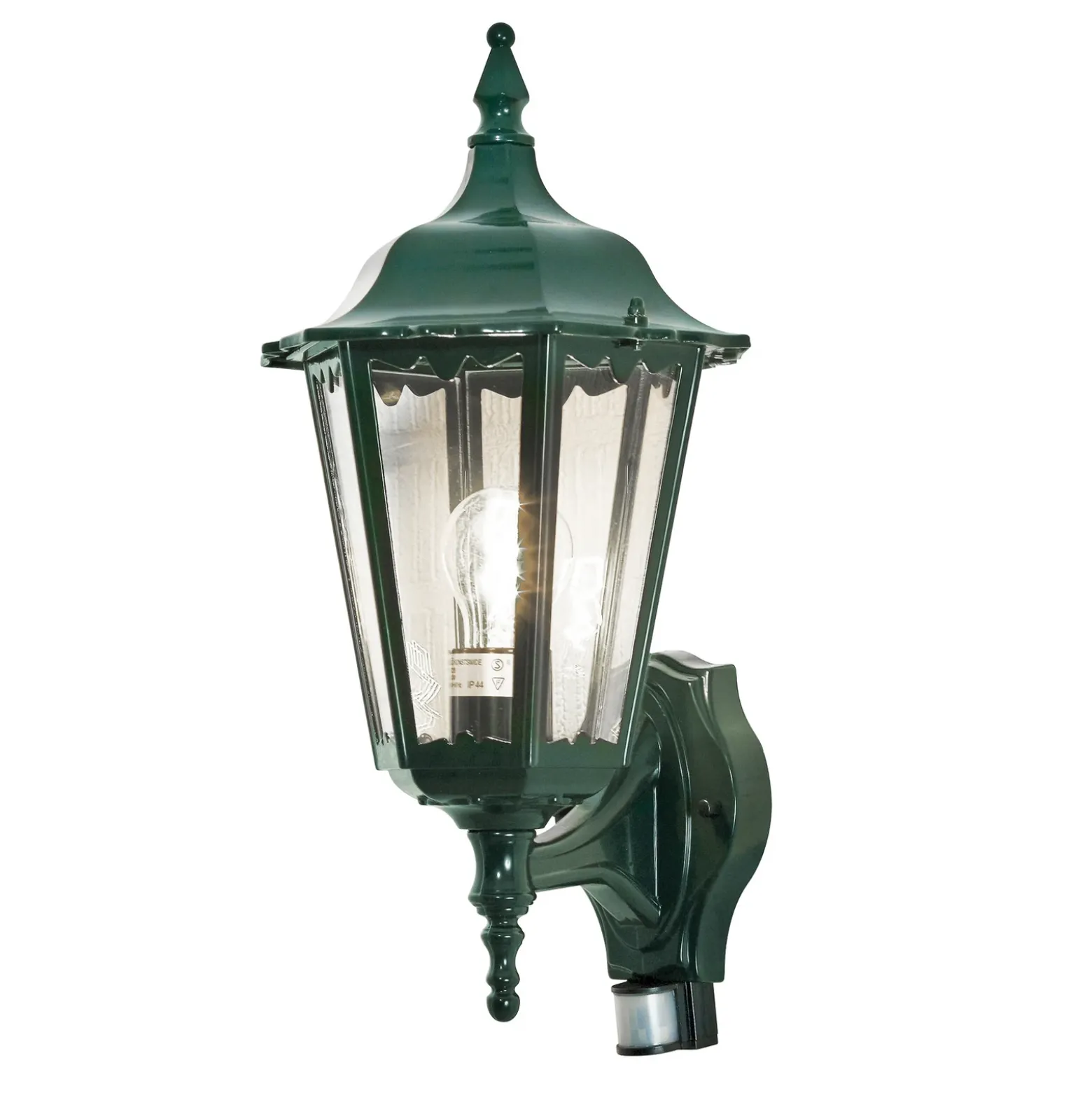 Aplique para exterior Firenze con sensor, vertical, verde