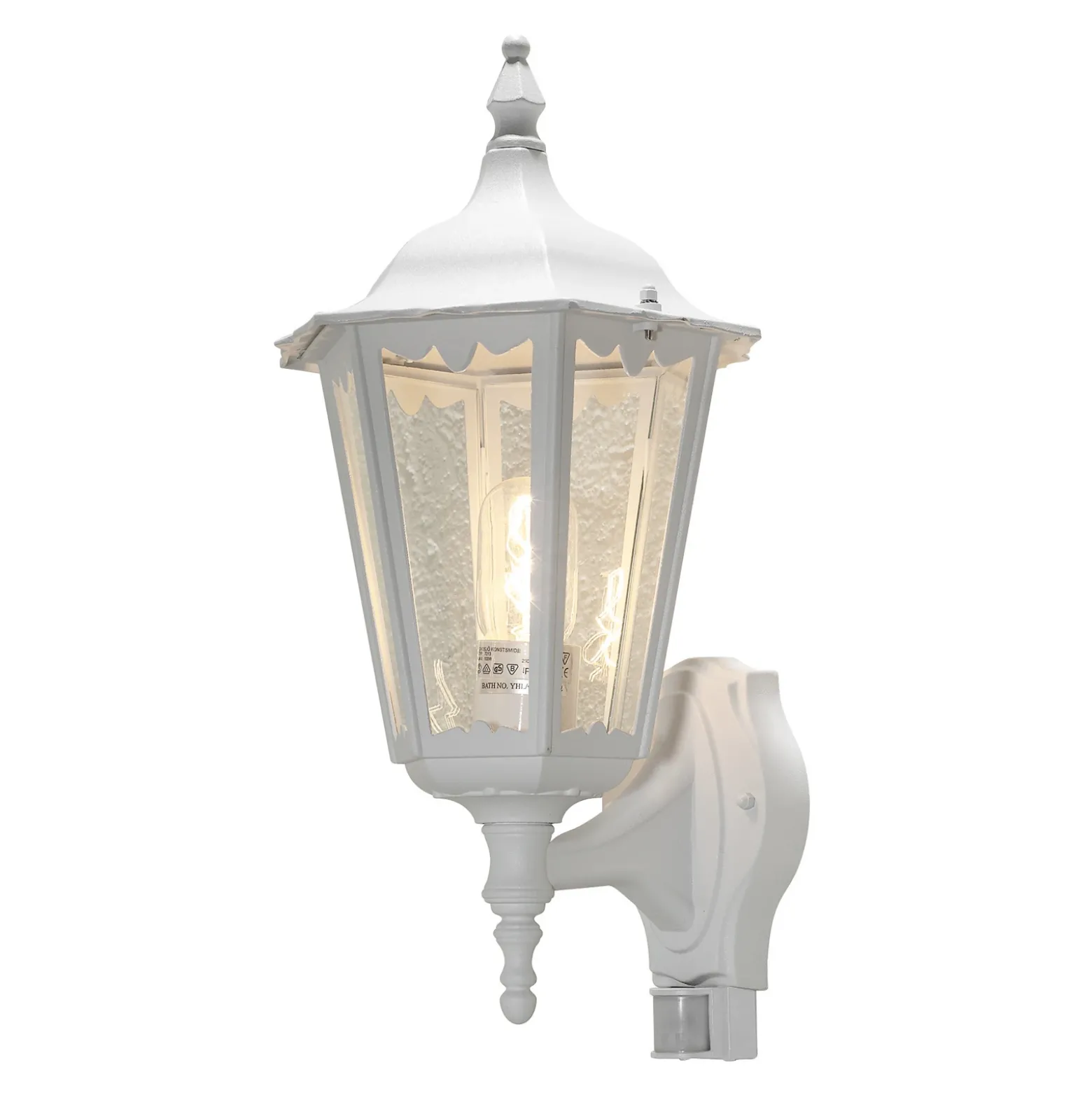 Aplique para exterior Firenze con sensor, de pie, blanco