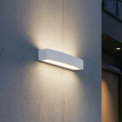 Aplique para exterior Ideal Lux Andromeda, blanco, ancho 45 cm, E27