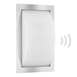 Aplique para exterior Ivett E27 acero inoxidable con detector de movimiento