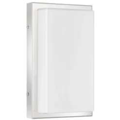 Aplique para exterior Julea, acero inoxidable, cristal, E27