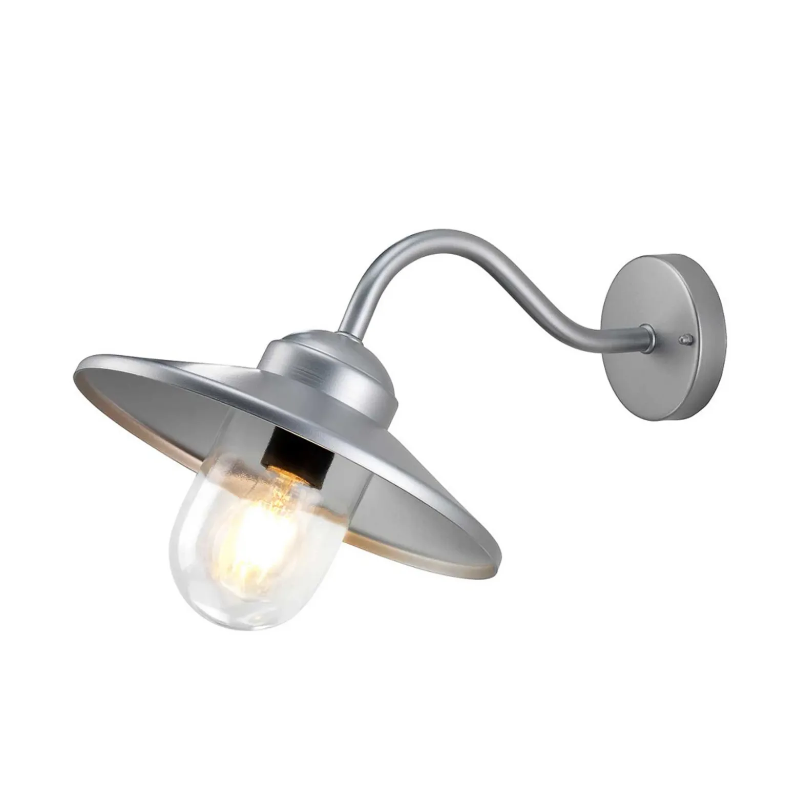 Aplique para exterior Klampenborg, plateada, farol, acero inoxidable, IP44