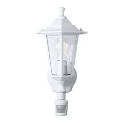 Aplique para exterior Laterna 5, blanca, altura 36 cm, metal, con sensor