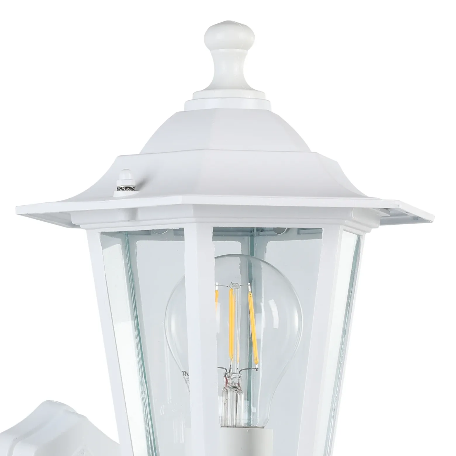 Aplique para exterior Laterna 5, blanca, altura 36 cm, metal, con sensor