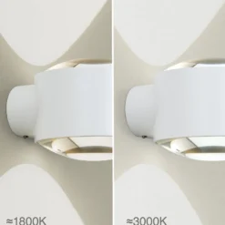 Aplique para exterior LED Tatra, blanco, Ø 10,2 cm, aluminio, arriba/abajo