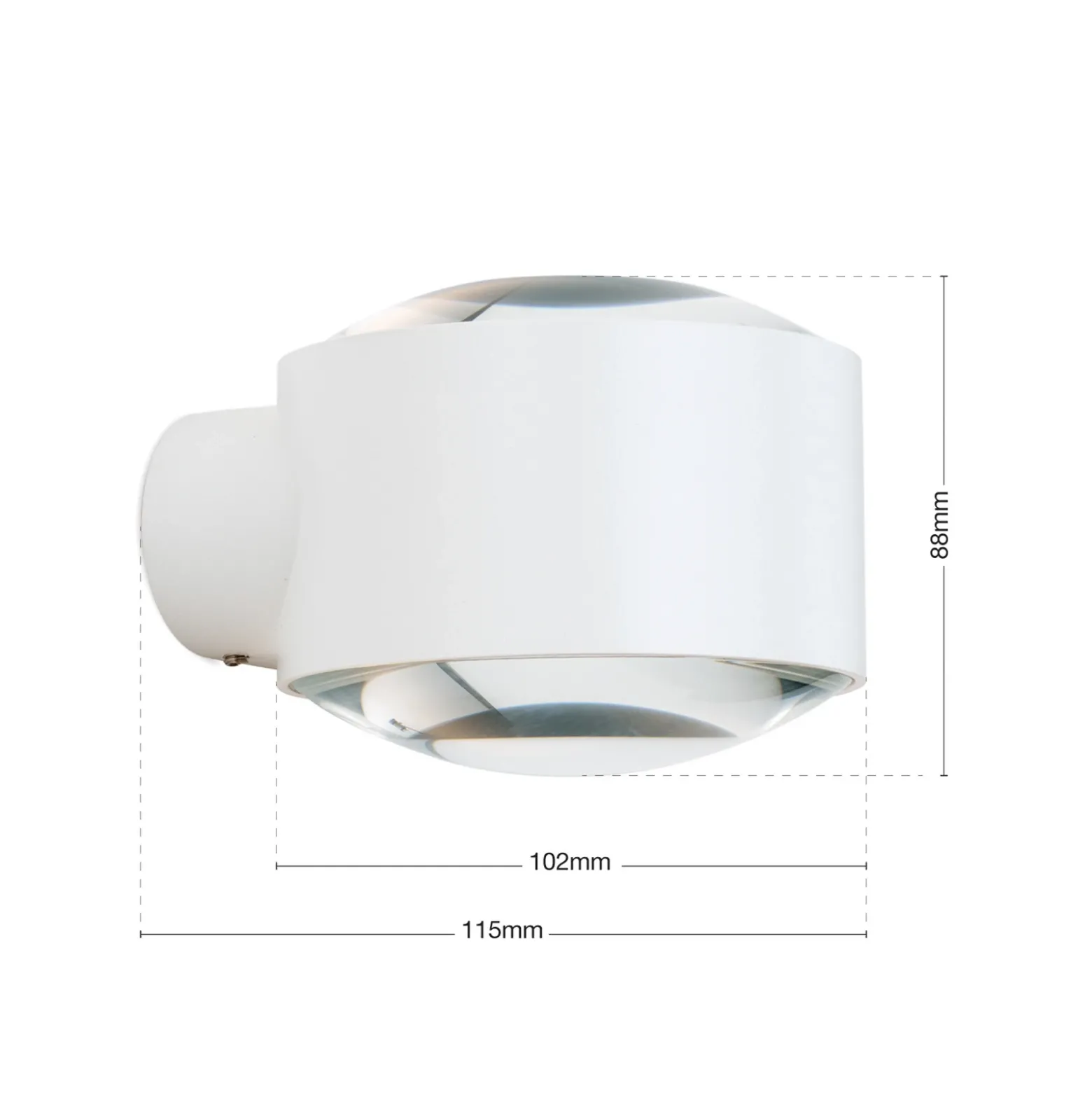 Aplique para exterior LED Tatra, blanco, Ø 10,2 cm, aluminio, arriba/abajo